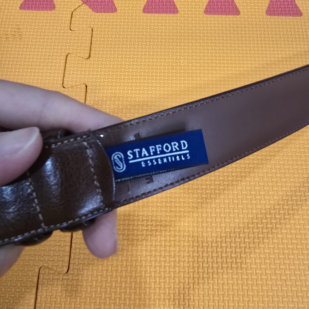 Stafford‎ Essentials Men's Brown Dress Belt Size 38 Classic Style
